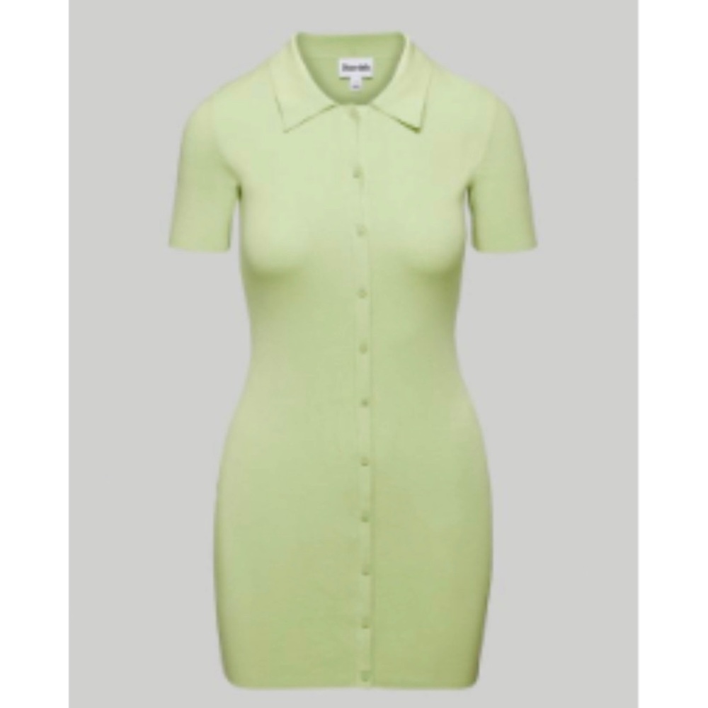 ARITZIA SUNDAY BEST Sundeh Cece Knit Polo Dress in Sagebrush Green
